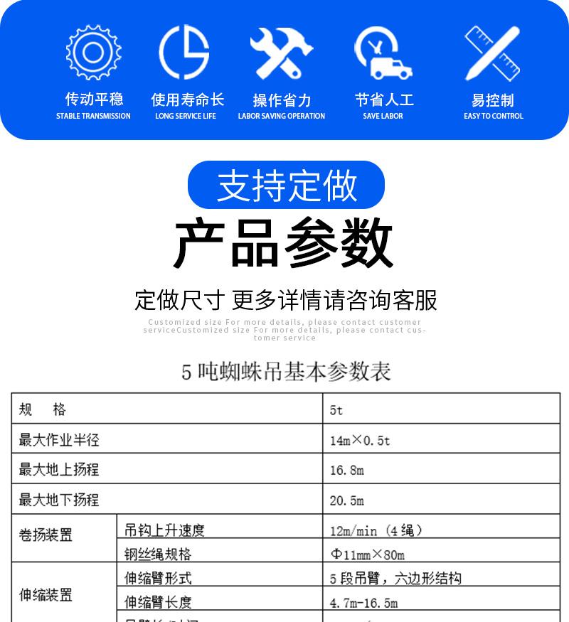 5噸蜘蛛吊參數